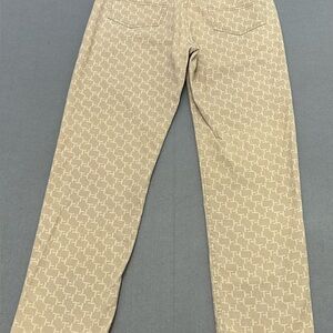 Tommy Hilfiger Beige Logo Print Straight Leg Jeans Women’s Size 8